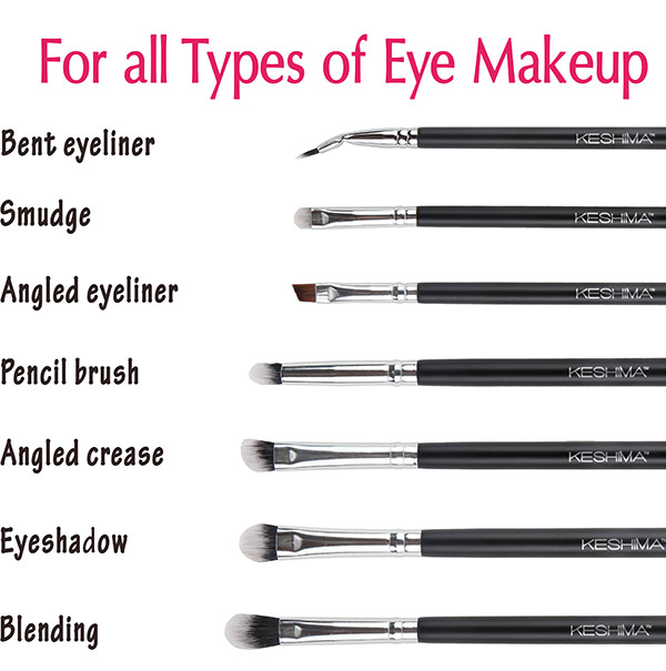 Simple eye makeup brushes