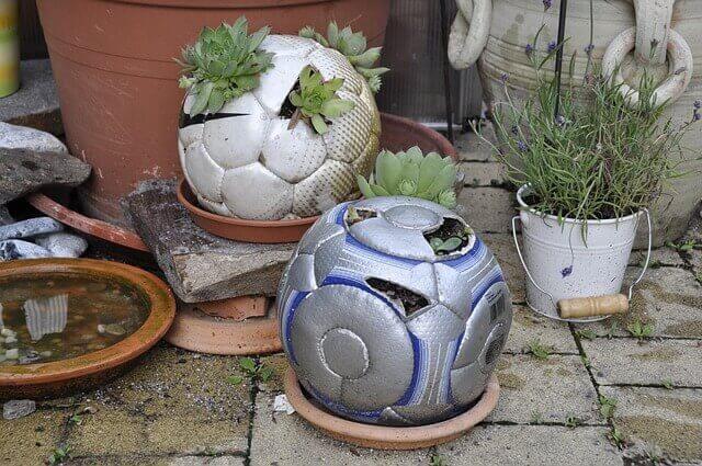 DIY football plant holder (eco-friendly home decor)