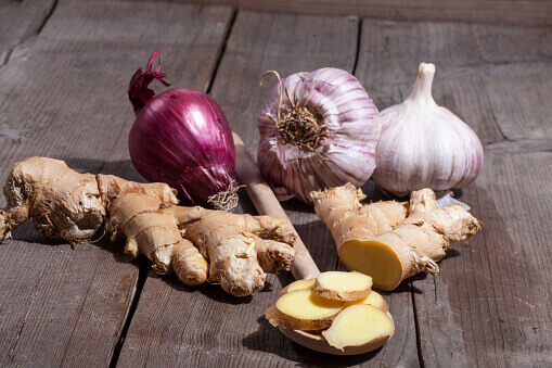 garlic, ginger and onion