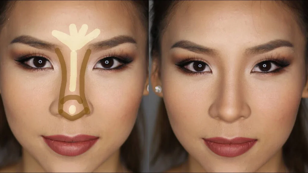 steps of nose contouring